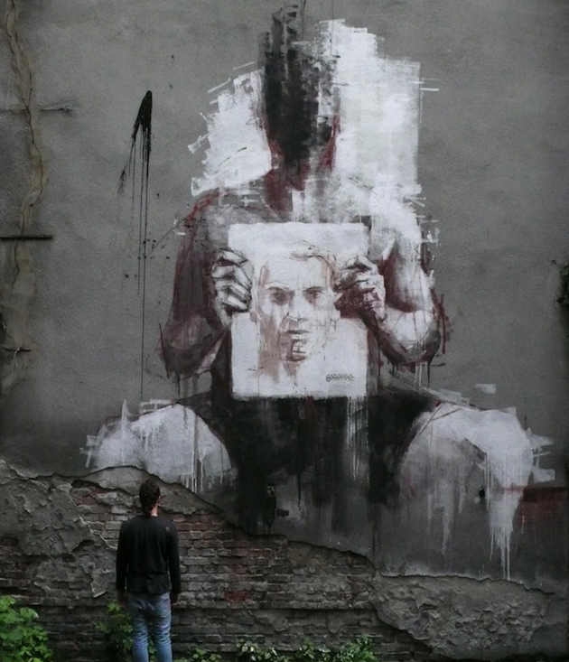 Street art by Borondo from Spain